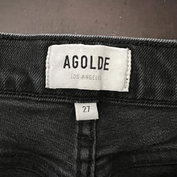 AGOLDE Nico High Rise Slim Button Fly Jeans Black Stretch A093D Women’s Size 27 - Picture 10 of 11